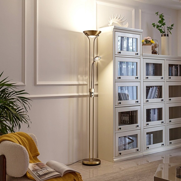 Lindby Josefin LED-Deckenfluter Leselicht, bronze