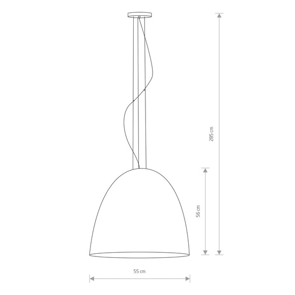 Hängeleuchte Egg L aus Metall, Ø 55 cm, schwarz