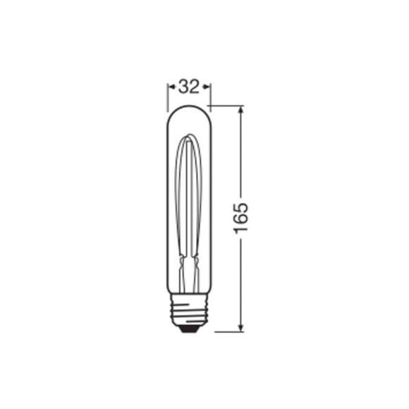 Ledvance Vintage 1906 LED E27 Röhre one-handed Gold 4.8W 470lm - 822 | Dimmbar - Ersatz für 40W