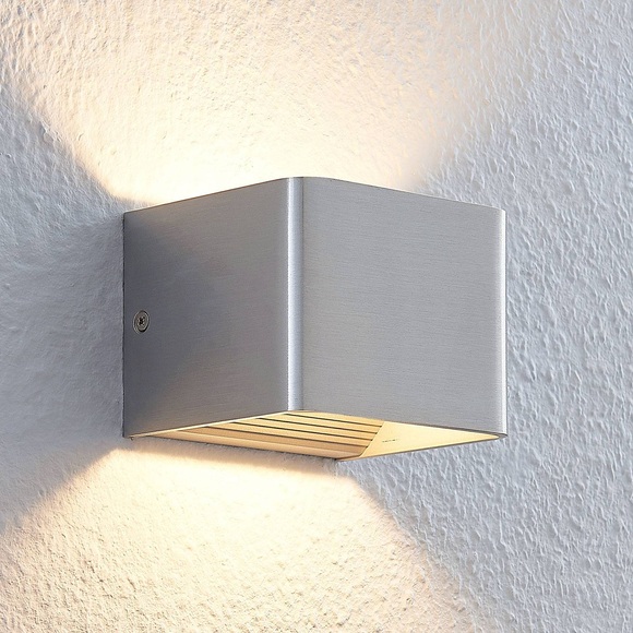 Nickelfarbene LED-Wandlampe Lonisa