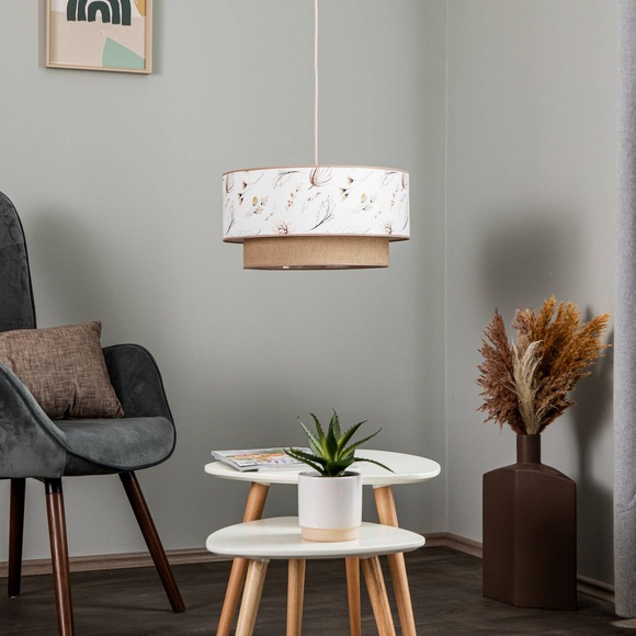 Pendellampe Hampton Boho cappuccino Wiese/Jute