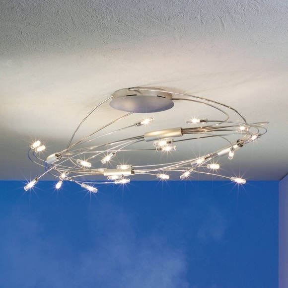 Escale Spin oval LED-Deckenlampe chrom