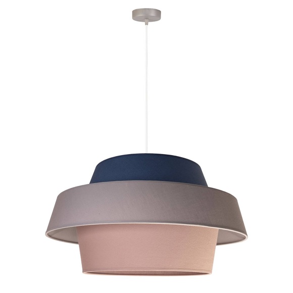 Hängeleuchte Andromeda, rosa/grau/marineblau