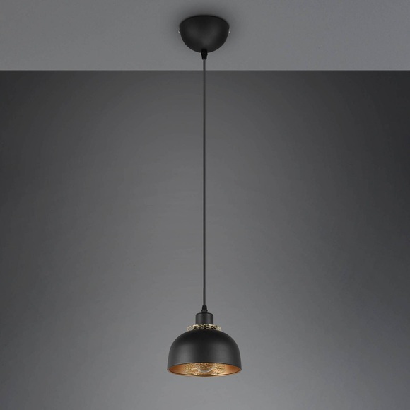 Hängeleuchte Punch schwarz/gold einflammig Ø 18 cm