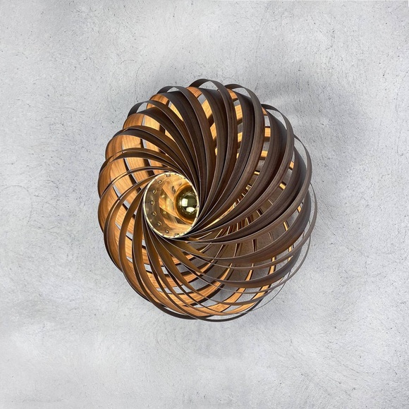 Wandleuchte Veneria, Nussbaum, Ø 50 cm