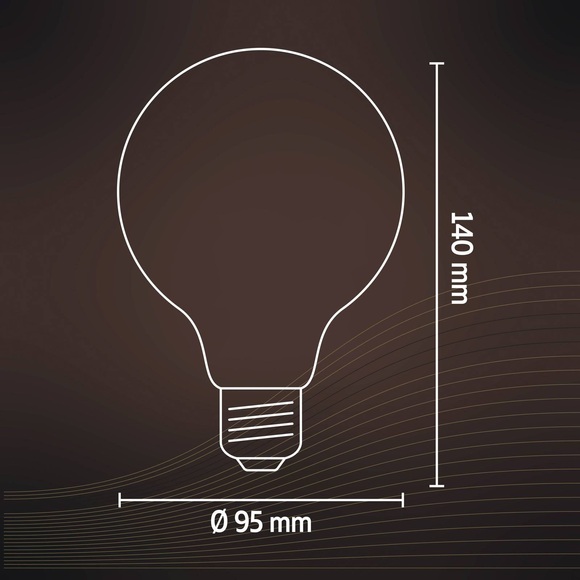 Smart E27 dim to warm LED Glühbirne G95 goldline 7W 806 lm 1800K - 3000K