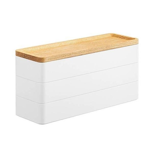 Yamazaki - Aufbewahrungsbox RIN - weiss - Mischmaterial - 8/24/11.5 cm