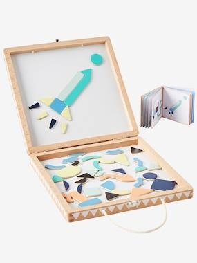 Kinder Spielbox mit Magnet-Klötzen mehrfarbig