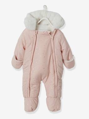 Warmer Baby Overall, gefüttert pfirsich bedruckt
