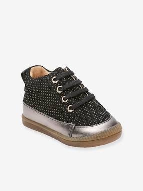 Baby Mädchen Sneakers Floel BABYBOTTE® schwarz gepunktet
