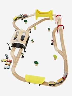 Holzeisenbahn für Kinder, 66 Teile mehrfarbig
