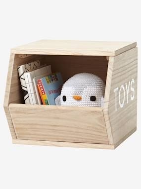 Holz-Aufbewahrungsbox für Spielzeug natur