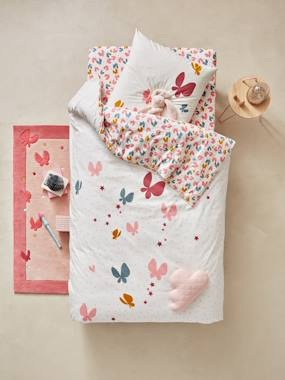 Bettwäsche-Set für Kinder Schmetterlinge rosa bedruckt