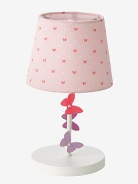 Kinder-Nachttischlampe Schmetterlinge rosa