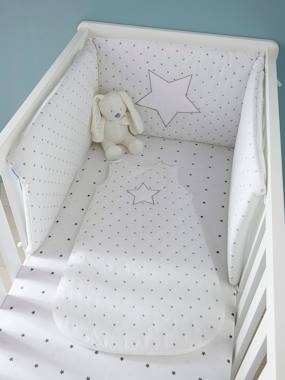 Babybett-Umrandung Sternenregen weiss