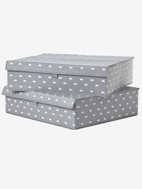 Flache Aufbewahrungsbox mit Deckel grau