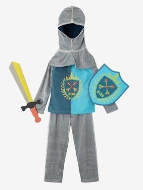 Ritter-Kostüm mit Schwert aus Schaumstoff blau