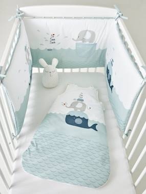 Nestchen für Babybett Wal hellblau