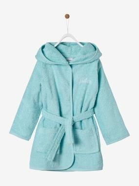 Baby Bademantel, personalisierbar türkis