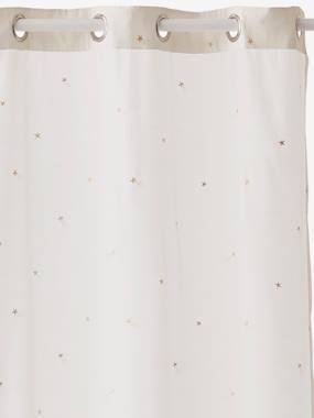Gardine für Kinderzimmer Sternschnuppe wollweiss/goldfarben