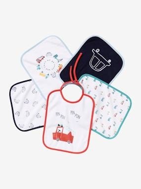 5er-Pack Baby Lätzchen mit Bändern mehrfarbig/autos