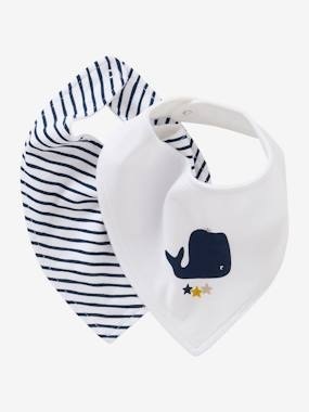 2er-Pack Baby Lätzchen, Dreieckstuch pack blau/wal