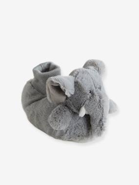 Kuschelige Jungen Hausschuhe, Elefant grau