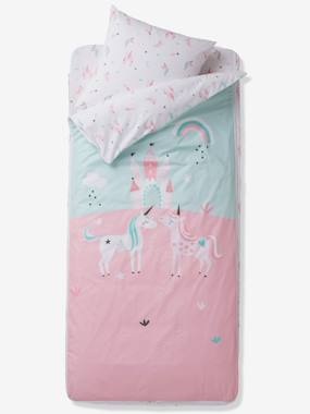 Gäste-Bettwäscheset ,,Einhörner ohne Decke rosa
