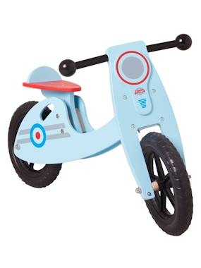 Holz-Laufrad Scooter weiss/mehrfarbig