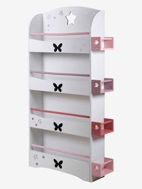 Bücherregal mit Schmetterlingen weiss