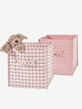 2er-Pack Aufbewahrungsboxen rosa+dunkelrosa