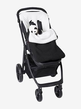 Gestrickter Buggy-Fusssack, Fleece-Futter schwarz