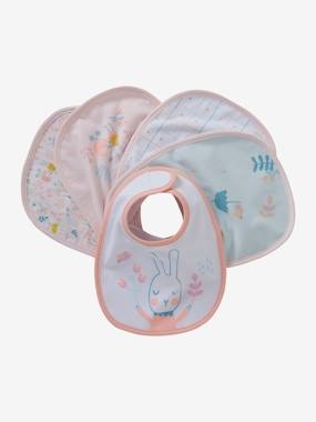 5er-Pack Lätzchen, Baumwolle pack rosa/hase
