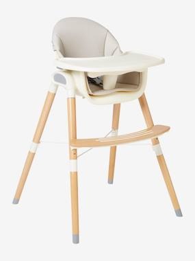Höhenverstellbarer Hochstuhl beige/holz