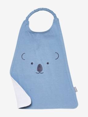 Großes Lätzchen mit Namensstickerei blau