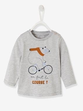 Longsleeve für Baby Jungen hellgrau meliert