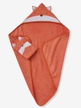 Set aus Badetuch und Waschhandschuh ,,Fuchs orange/fuchs