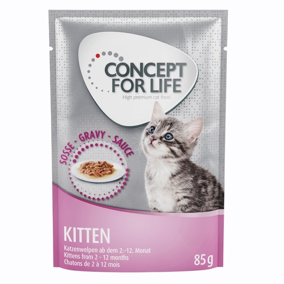Gemischtes Sparpaket Concept for Life Gelee & Soße 24 x 85 g - Kitten in Soße und Gelee