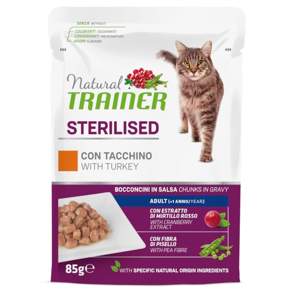 Trainer Feline Natural Sterilised Turkey in Sauce 85g
