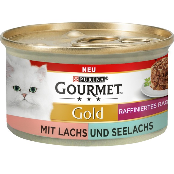 Gourmet Gold Raffiniertes Ragout 12 x 85 g - Lachs und Seelachs Duo