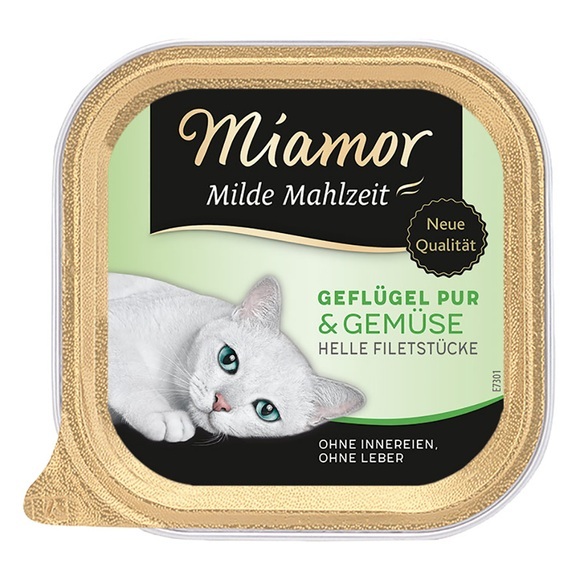 Miamor Milde Mahlzeit 6 x 100 g - Geflügel Pur & Gemüse