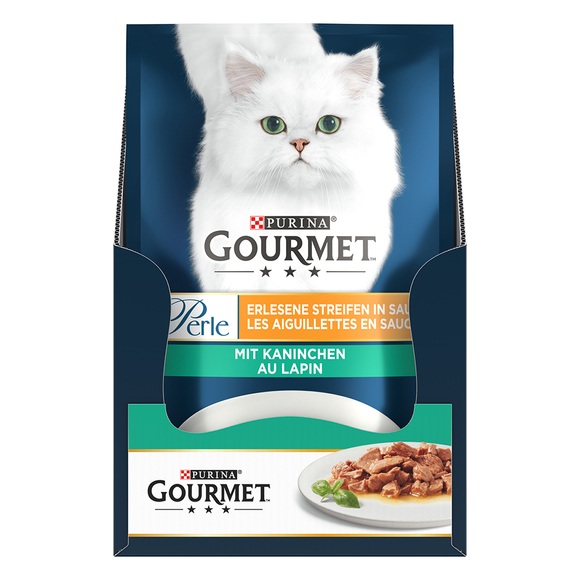 Megapack Gourmet Perle 24 x 85 g - Erlesene Streifen mit Kaninchen