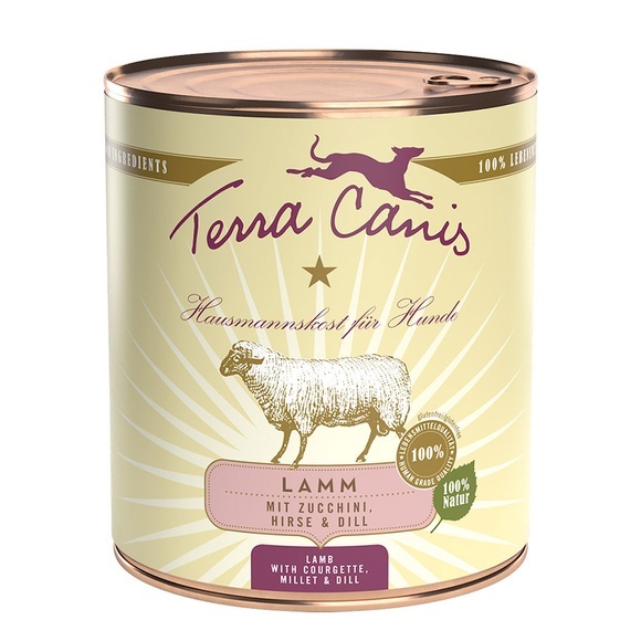 5 + 1 gratis! 6 x 800 g Terra Canis - Lamm mit Zucchini, Hirse & Dill