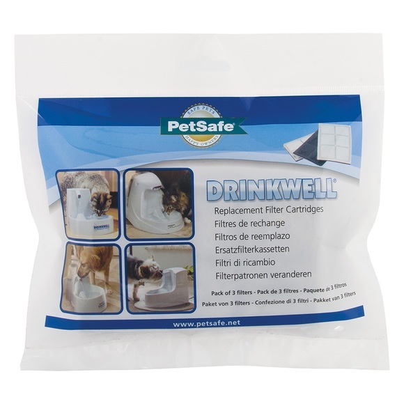 Drinkwell Original Trinkbrunnen, 1,5 Liter by PetSafe - Premium Ersatzfilter (3 Stück)