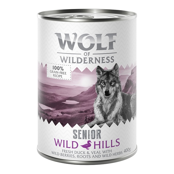 Wolf of Wilderness Senior 6 x 400 g - Wild Hills - Ente & Kalb