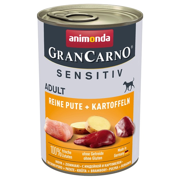 Animonda GranCarno Adult Sensitive 6 x 400 g - Reine Pute & Kartoffeln