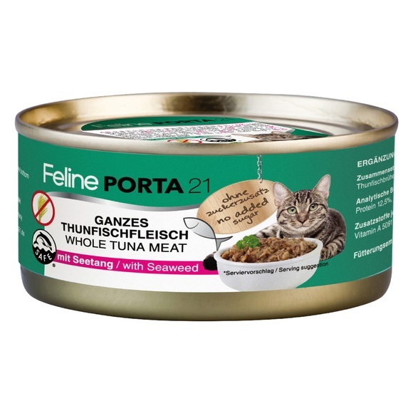 Feline Porta 21 Katzenfutter 6 x 156 g - Thunfisch mit Seetang