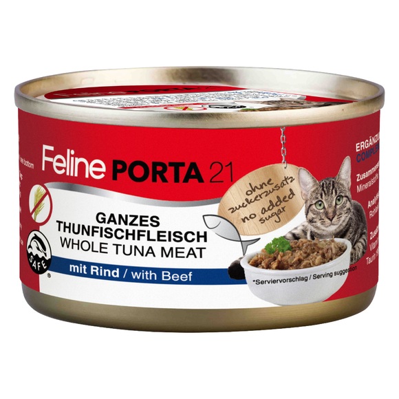 Feline Porta 21 Katzenfutter 6 x 90 g - Thunfisch mit Rind