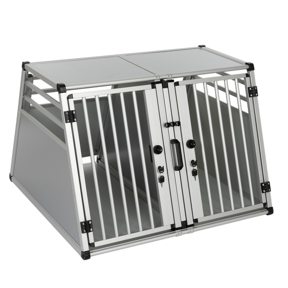Autohundebox AluRide Doppelbox - Grösse XL: B 97 x T 92 x H 68 cm