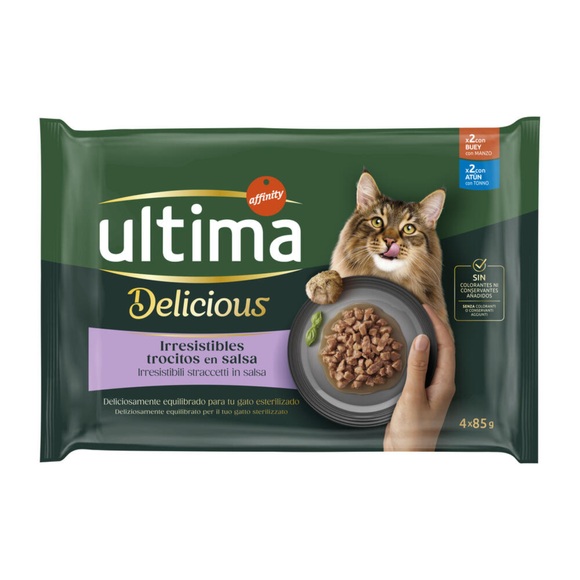 Ultima Cat Sterilized 48 x 85 g - Rind und Thunfisch